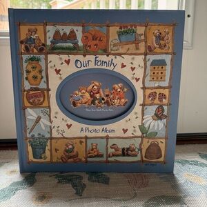 Family Photo Album with Bear Illustrations